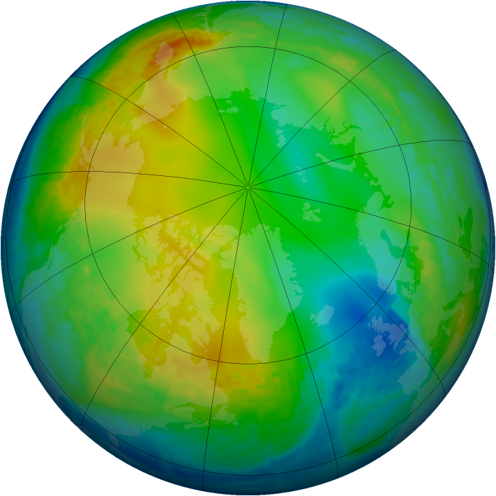 Arctic ozone map for 23 December 2003